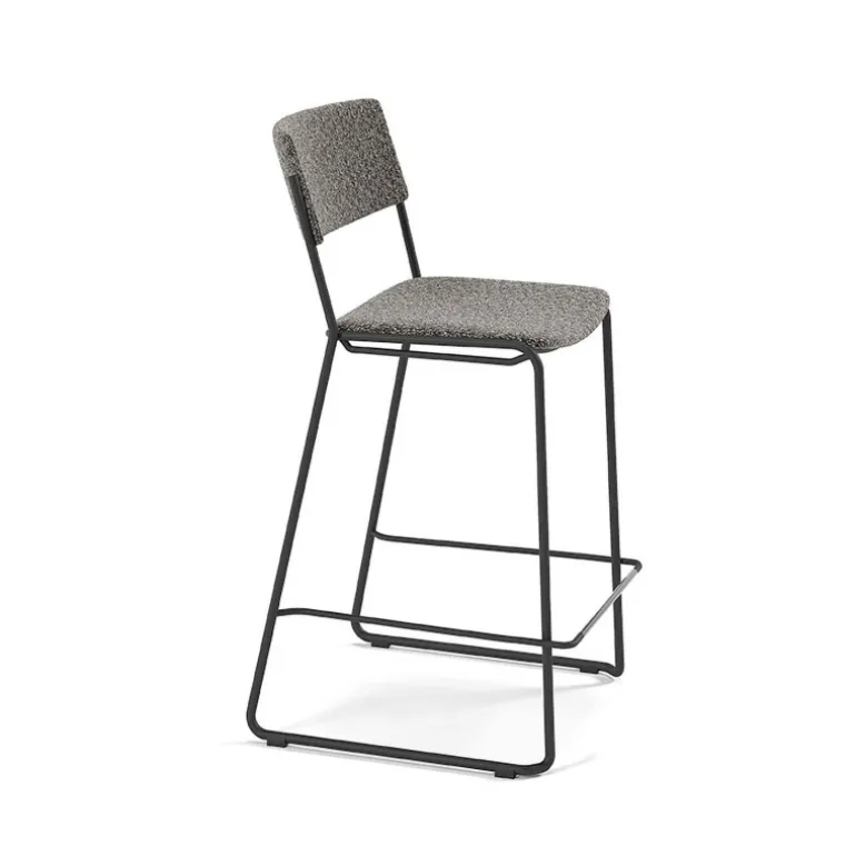 Zoom Tabouret snack moderne en tissu pieds traîneau