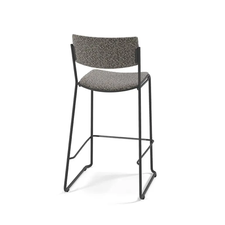 Zoom Tabouret snack moderne en tissu pieds traîneau