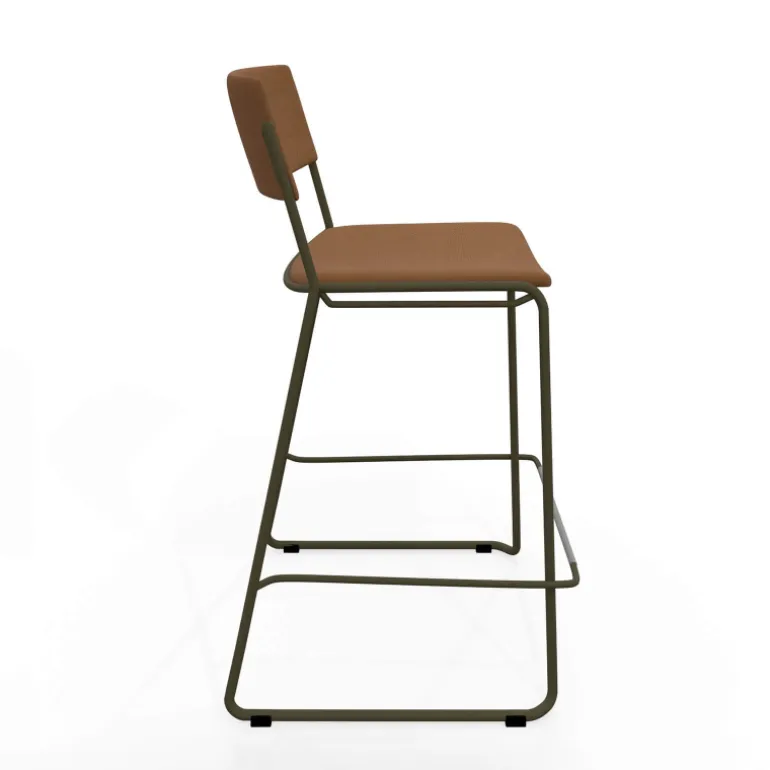 Zoom Tabouret snack moderne en simili avec pieds en traîneau