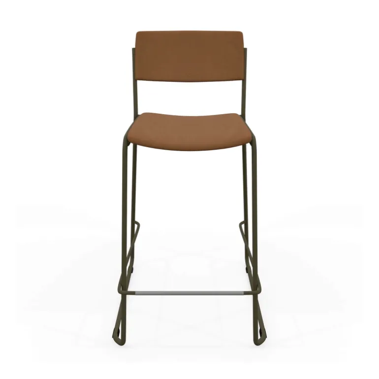 Zoom Tabouret snack moderne en simili avec pieds en traîneau