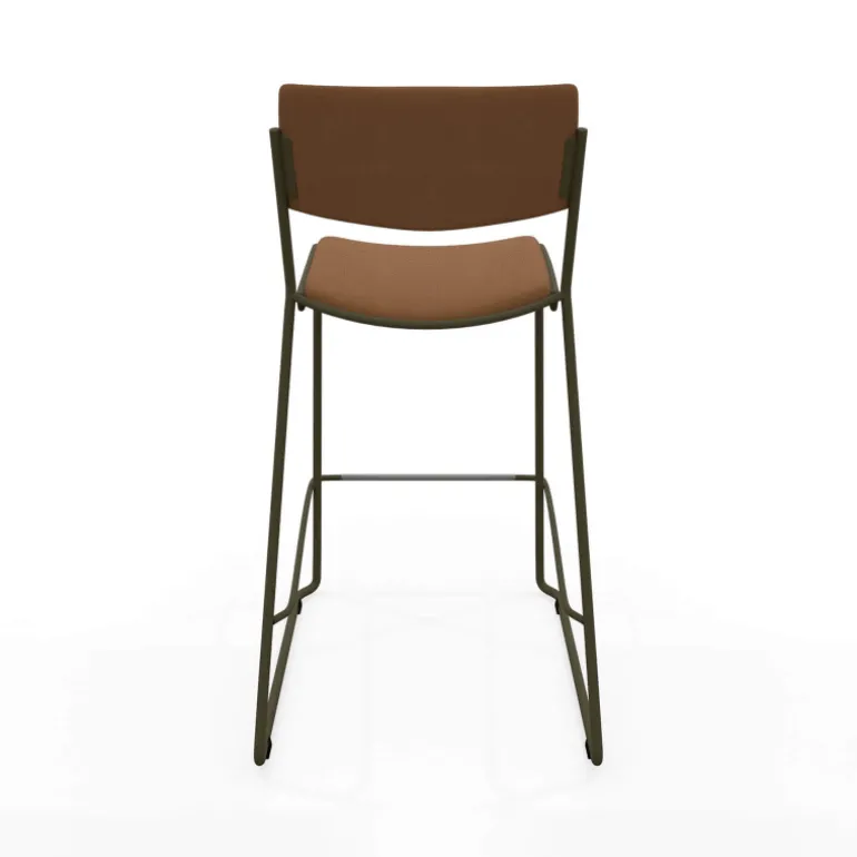 Zoom Tabouret snack moderne en simili avec pieds en traîneau